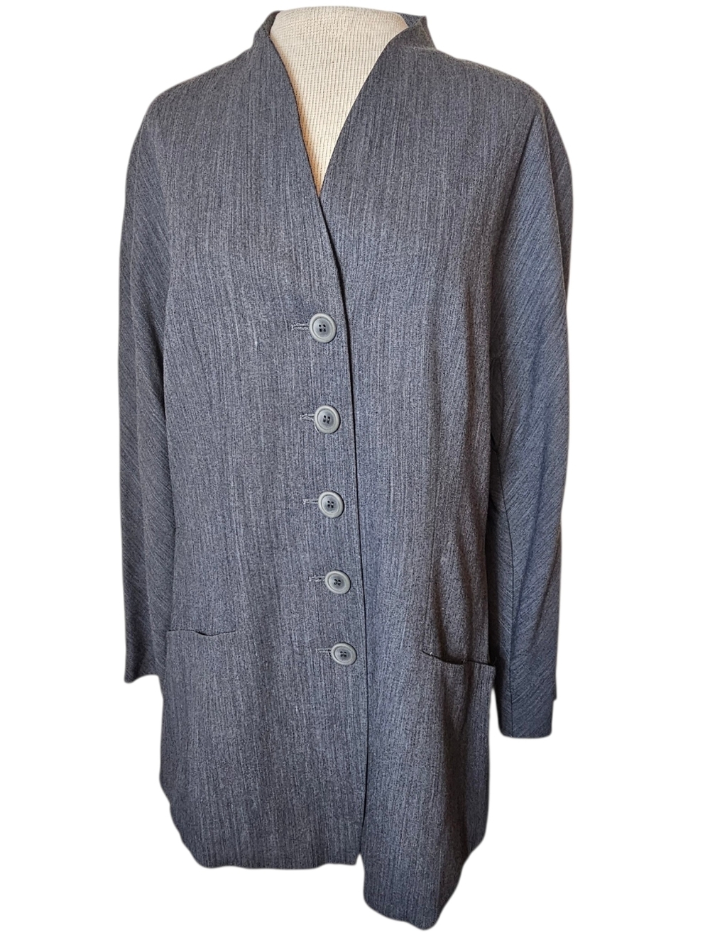 90d Vintage Karl Lagerfeld Blazer Jacket Women's Size 14 Lightweight Minimalist